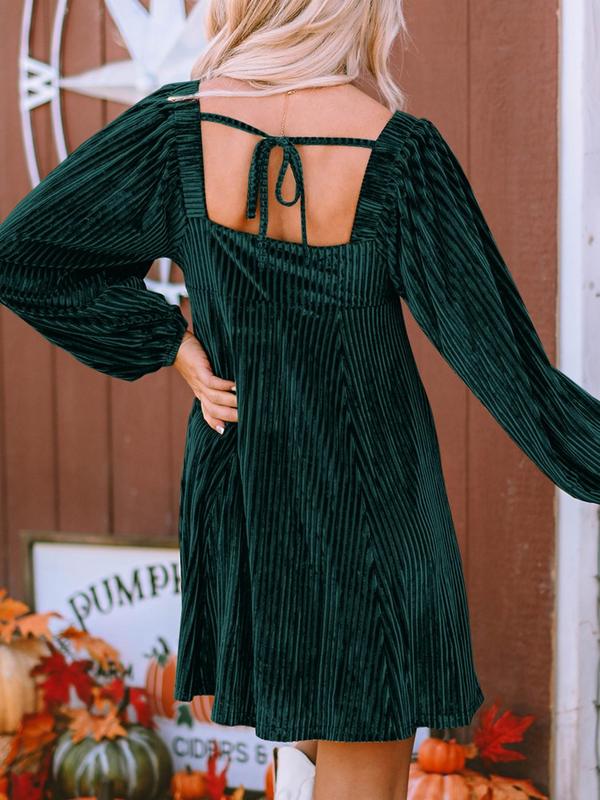 Women's Mini Square Neck Velvet Party Dress