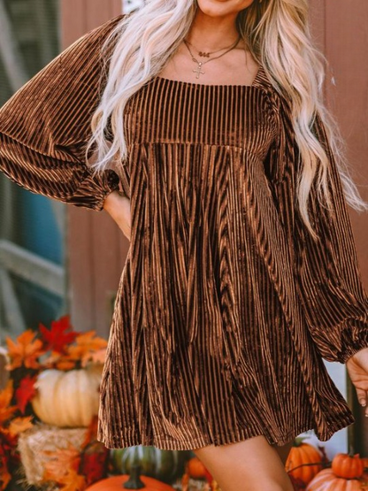 Women's Mini Square Neck Velvet Party Dress